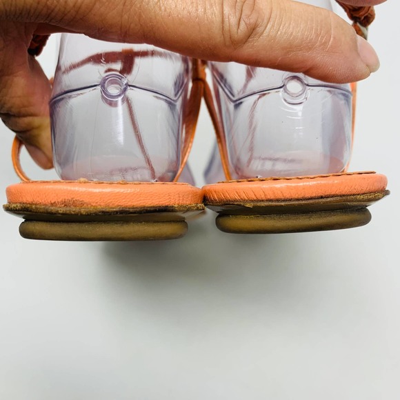 Prada Coral Patent Leather Sandals Made In Italy Worn A Few Times Size 37 (6.5) - Picture 7 of 12